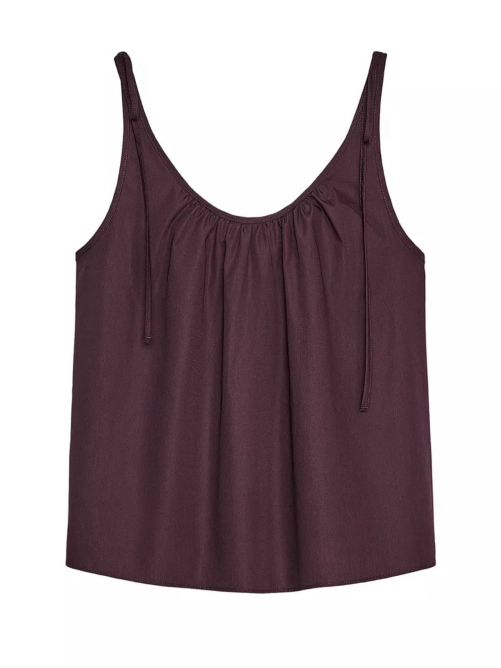Zara Plum Scoop Neck Tie-Shoulder Camisole